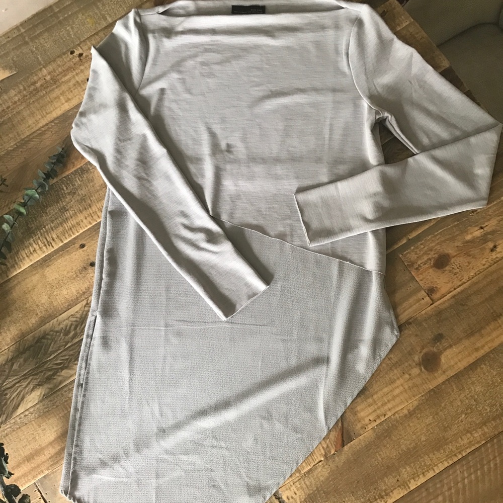 Zara Dove Grey Assymetrical Top